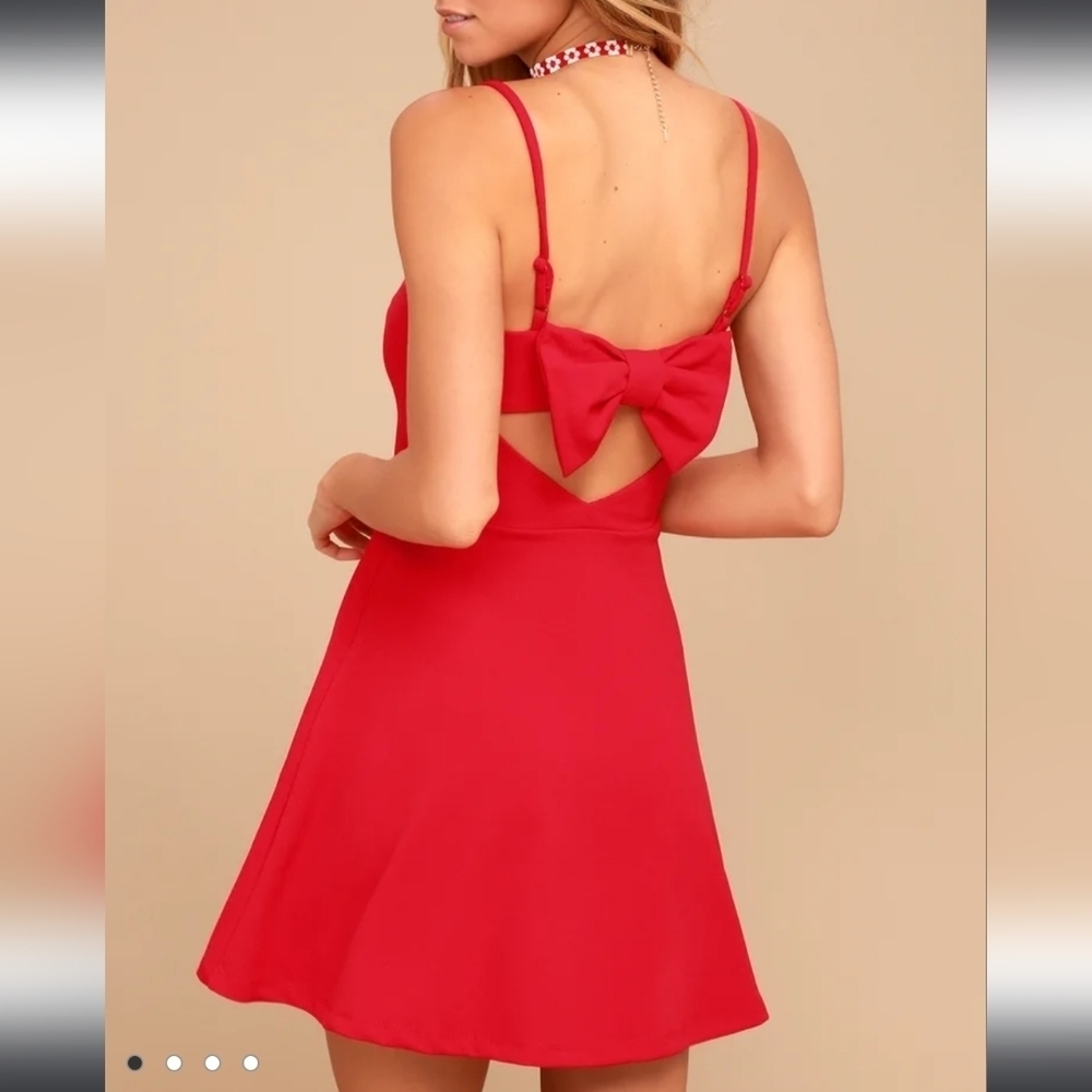 Lulu's Red Mini Dress with Bow